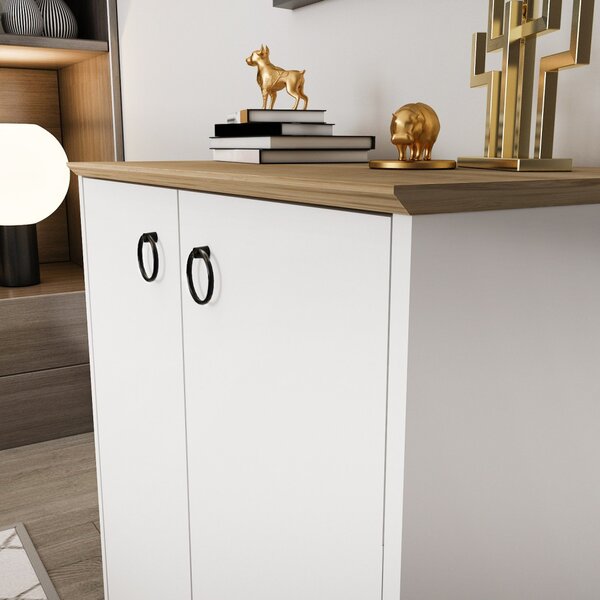 Nüanse komód, tölgy-fehér, 72 cm
