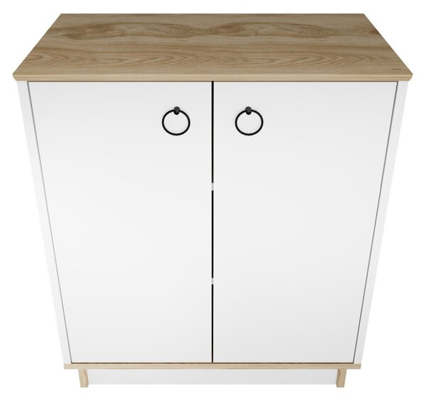 Nüanse komód, tölgy-fehér, 72 cm