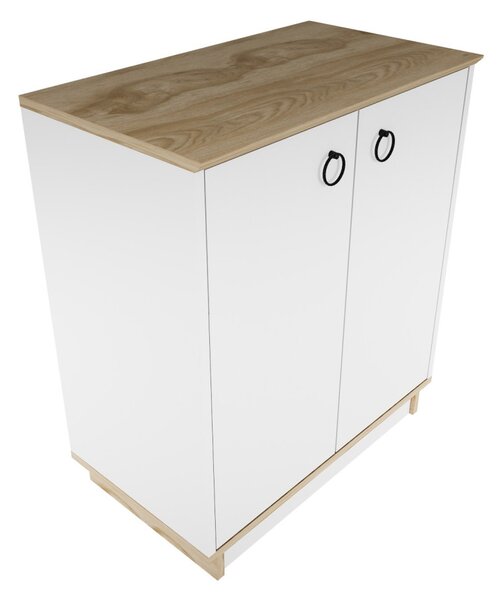 Nüanse komód, tölgy-fehér, 72 cm