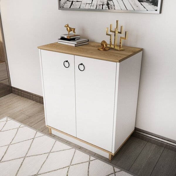 Nüanse komód, tölgy-fehér, 72 cm