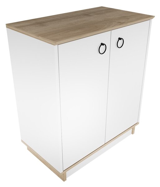 Nüanse komód, fehér-dió, 72 cm