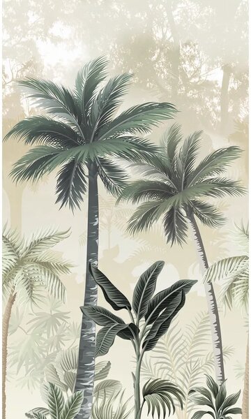 TF30047203 pálmafa mintájú bézs tapétaposzter (159x270cm)