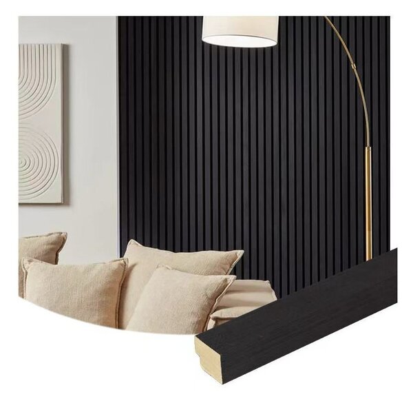 Akusztikus falpanel záróléc - fekete tölgy - 260cm