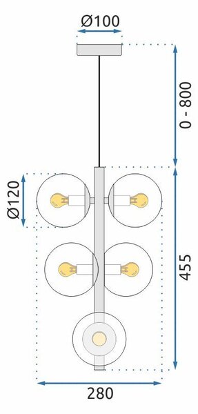 Mennyezeti lámpa APP1163-6CP