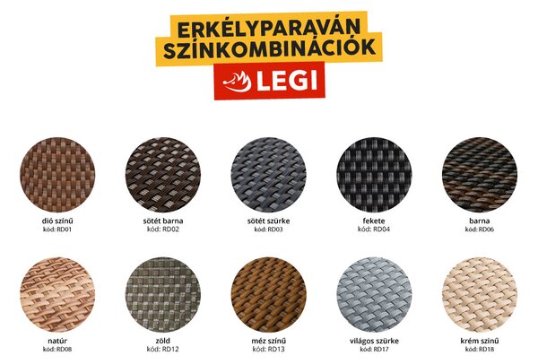 Erkély paraván LEGI 3 x 0,9 m, világos szürke