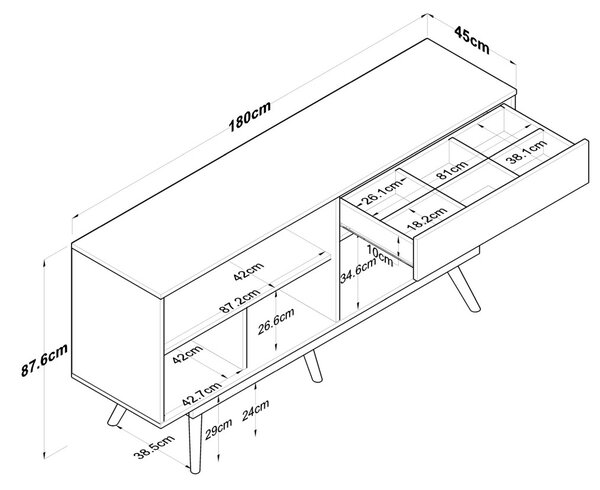 Komód, 180 cm – GD110