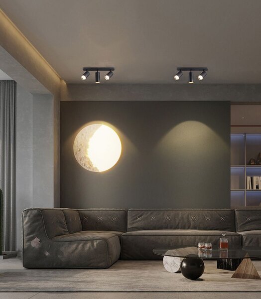 Toolight Szerszámlámpa, mennyezeti lámpa 3xGU10 APP1243-3C, fekete matt, OSW-40098