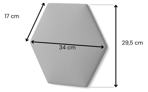 Hexa_XL bársony hatszög falpanel - 2219 fekete