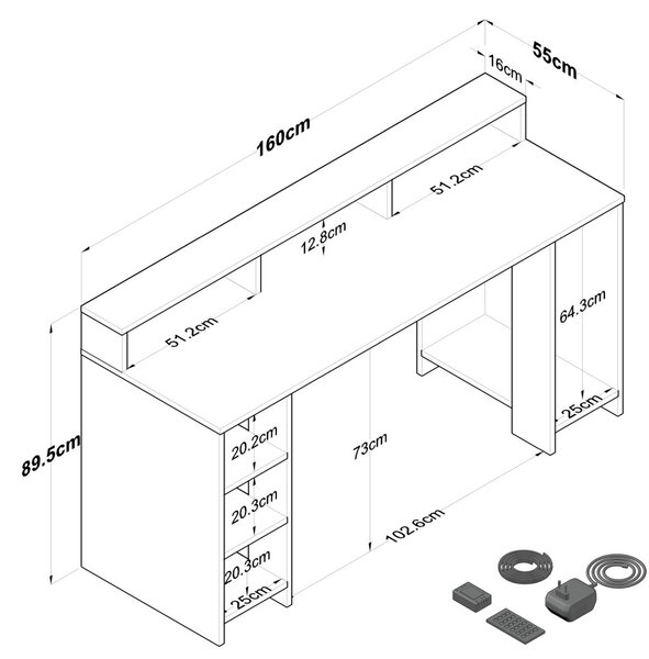Recepciós pult, 160 cm