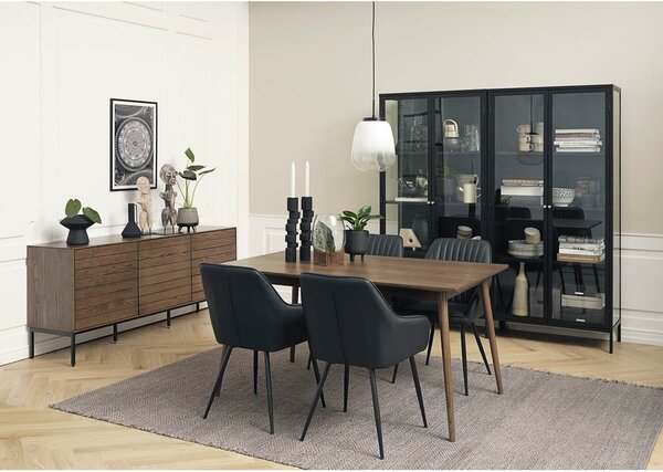 Fekete fém tálalószekrény 90x190 cm Carmel – Unique Furniture
