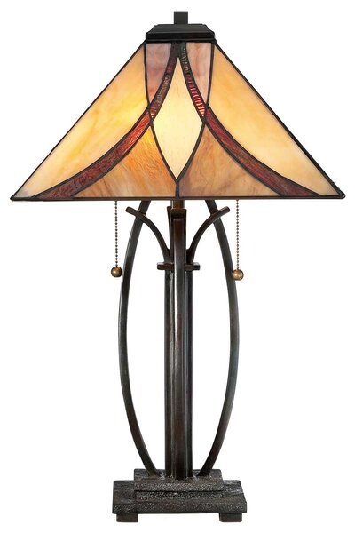 Quoizel klasszikus tiffany asztali lámpa asheville antik bronz színezett elsqz-asheville-tl