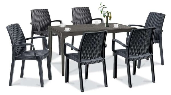 Leziter Prato 6+1 kerti bútor garnitúra szett grafit