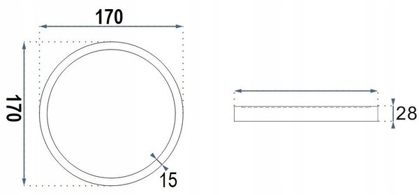 Felületre szerelhető PANEL LED round white 12W