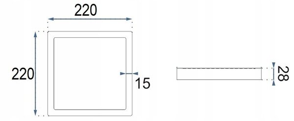 Felületre szerelhető PANEL LED SB 18W black