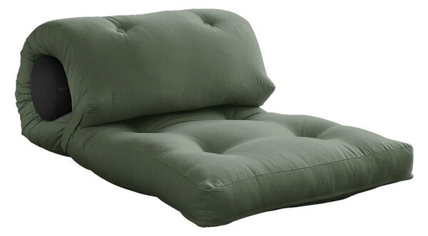 Zöldesszürke futon matrac 70x200 cm Wrap Olive Green/Dark Grey – Karup Design