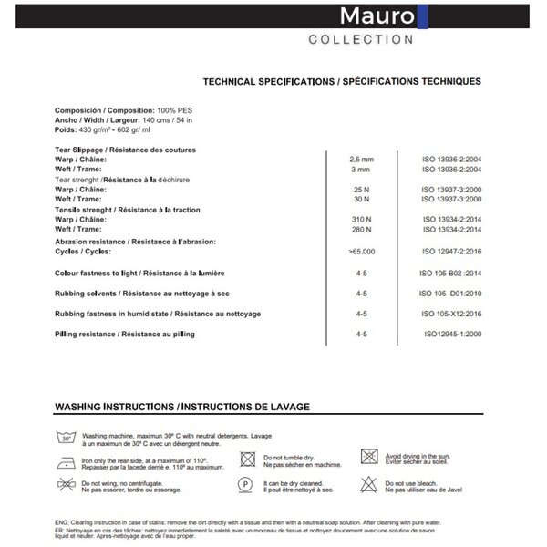 MAURO 11 sárga bútorszövet