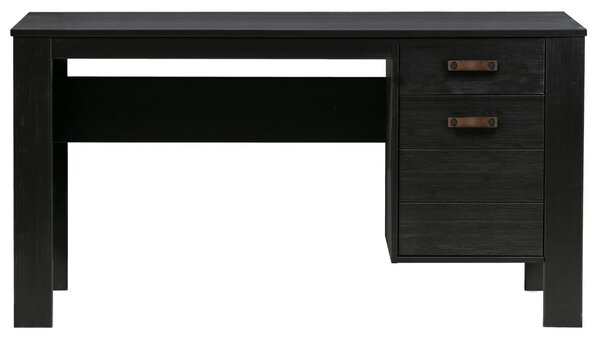 Hoorns Fekete fenyő íróasztal Koben 141 x 59 cm II