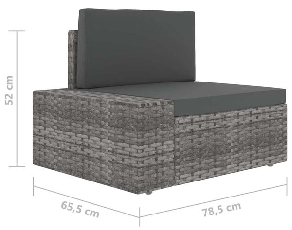 VidaXL 5 részes szürke polyrattan kerti ülőgarnitúra párnákkal