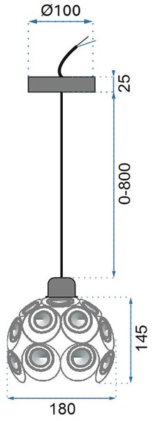 Mennyezeti kristály lámpa APP208-1CP arany