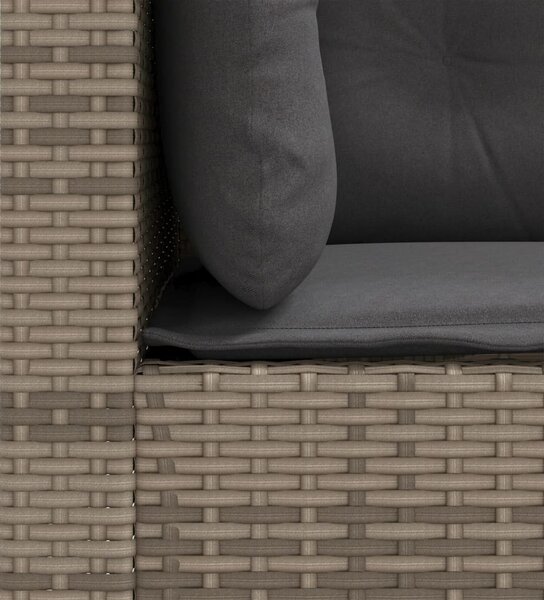 2 db szürke polyrattan kerti sarokkanapé párnával
