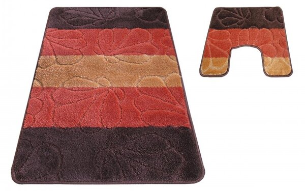 Fürdőszobai szőnyegkészlet barna színben 50 cm x 80 cm + 40 cm x 50 cm
