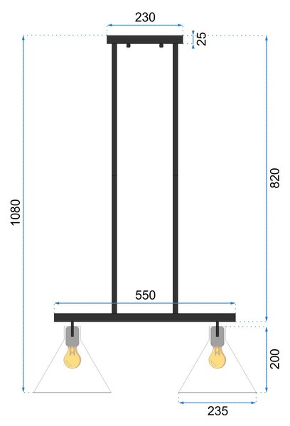Mennyezeti lámpa metal APP317-2CP