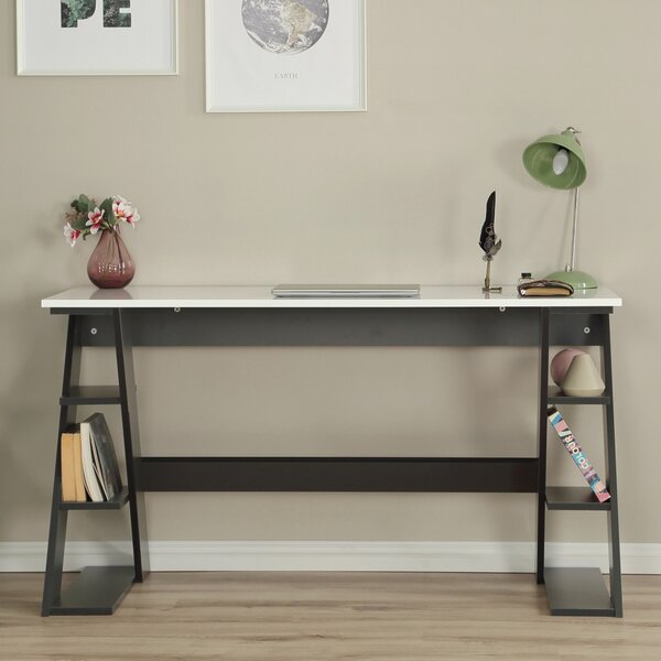 Lungo íróasztal, antracit-fehér, 140 cm