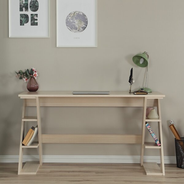 Lungo íróasztal, világos tölgy, 140 cm