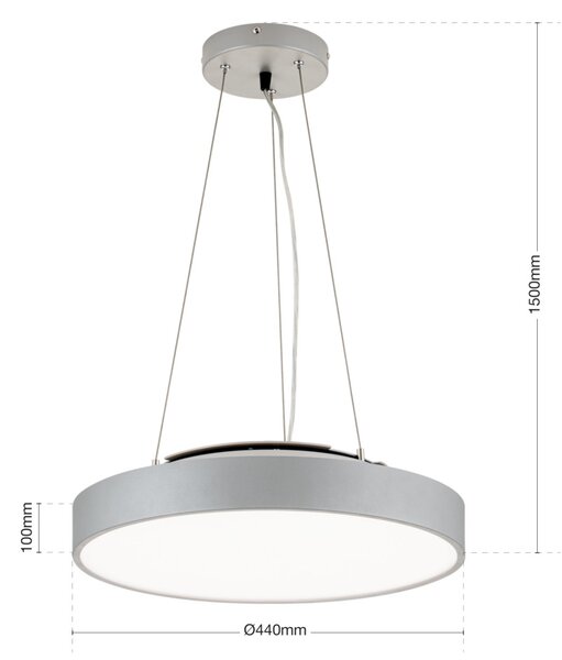 SPACE modern LED mennyezeti lámpa , titán, 4400lm