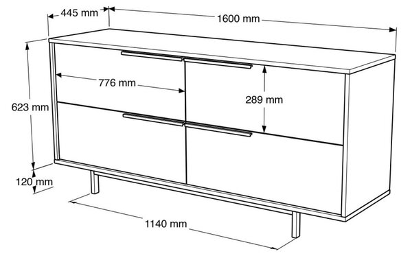 Komód, 160 cm – ON3-SW