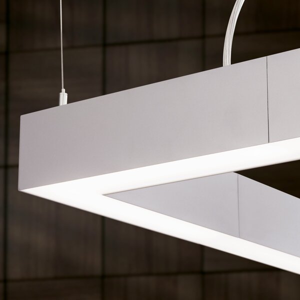 BROOKLYN modern LED függőlámpa , alumínium, 1300lm, szögletes, 30x30 cm ,3000K