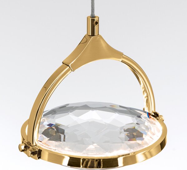 MOON modern kristály LED függőlámpa , arany, 300lm