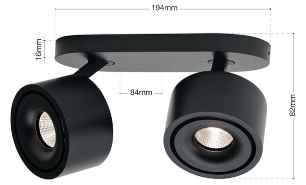 SPECTER modern CCT LED spot lámpa , fekete, 1400lm