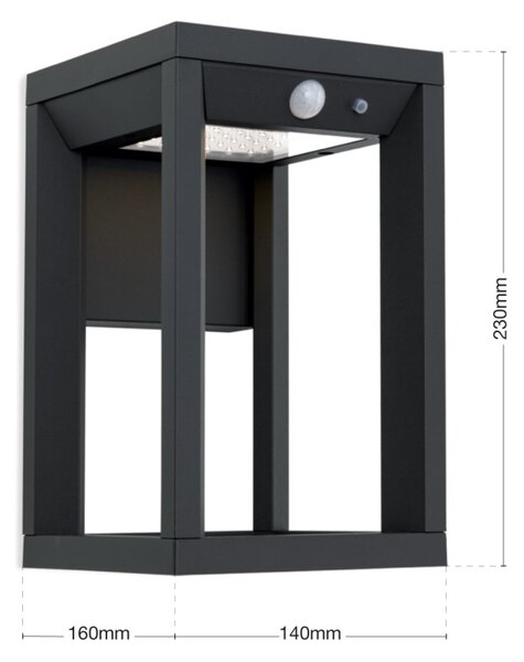 VOLTA LED kültéri lámpa antracit, 660lm, 23 cm