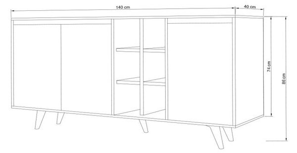 Seria komód, travertin, 140 cm