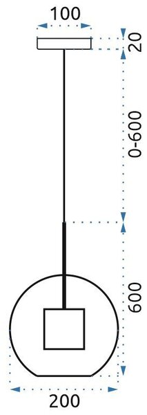 Függő lámpa APP554-1CP 20cm arany