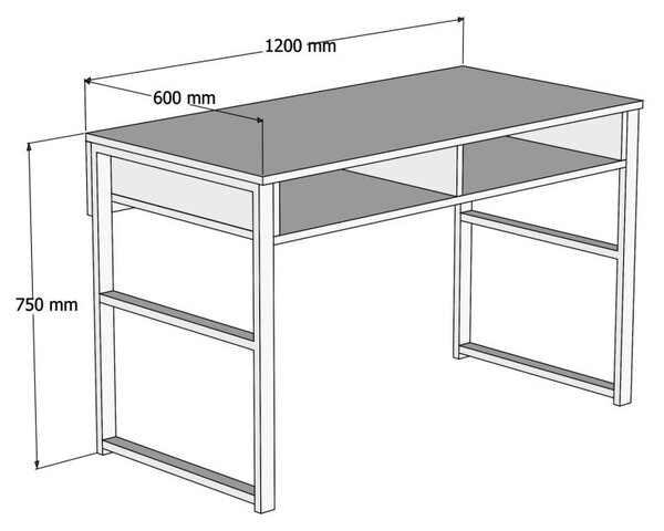 Misto íróasztal, fehér, 120 cm