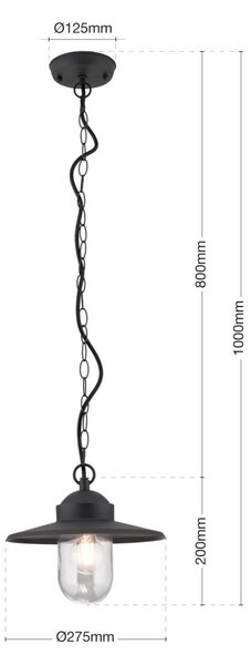 EDWARD kültéri lámpa antracit, 20 cm