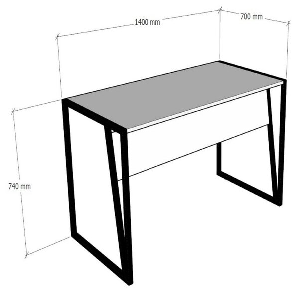 Cunda íróasztal, 140 cm