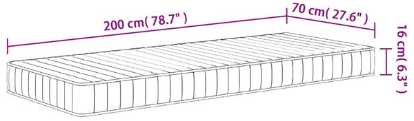 Közepesen puha habmatrac 70x200 cm