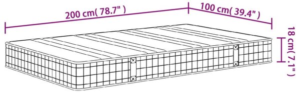 Közepes Bonnell rugós matrac 100x200 cm