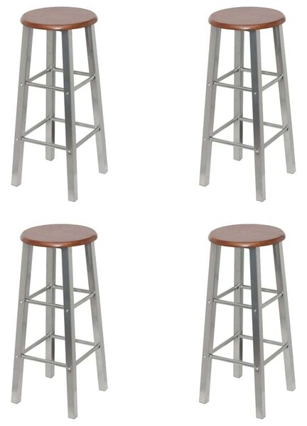 Vidaxl Bárszék - 4 db - Barna MDF Ülőlappal - 70 cm