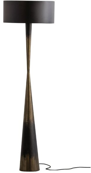 Hoorns Fekete fém állólámpa Blackie 151 cm