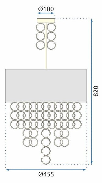 Mennyezeti lámpa APP683-3CP 45 cm fekete arany