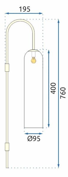Fali lámpa APP580-1W 75 cm arany fehér