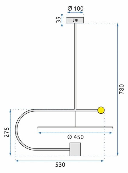 Mennyezeti LED lámpa APP589-1CP fekete