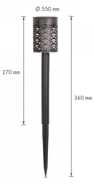 Leszúrható LED szolár - láng hatással - 5,5 x 27 (+9) cm