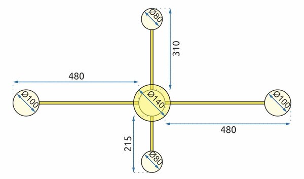 Mennyezeti LED lámpa APP520-4C arany + távirányító