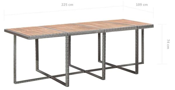 VidaXL Kerti Étkezőgarnitúra - Polyrattan - 13 részes