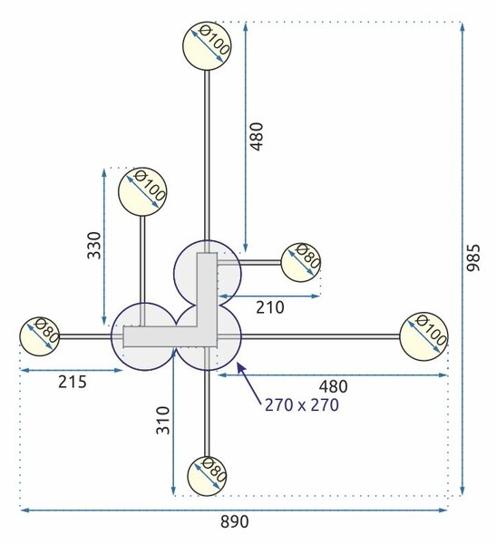 Mennyezeti LED lámpa APP521-6C fekete + távirányító